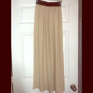 Tan Maxi Skirt